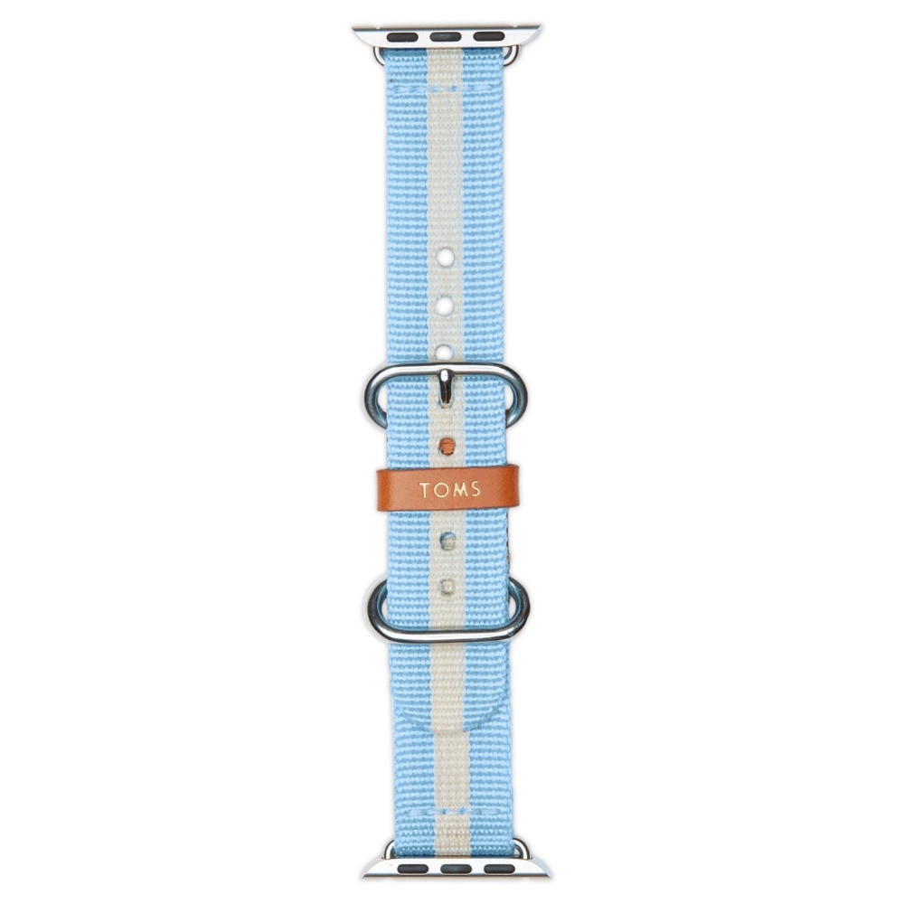 Toms Apple Watch Band Blue/White Stripe New - Picture 4 of 5